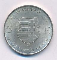 1946. 5Ft Ag "vastag Kossuth" zöld érmetartó díszdobozban T:1- kis patina Adamo F8