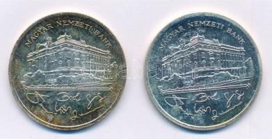 1992. 200Ft Ag "MNB" (2x) T:1,1- kis patina Adamo F13