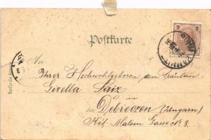 1899 Ceská Kamenice, Böhmisch Kamnitz; Marktplatz / general view, market square. Kunstanstalt Karl S...