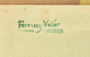 Ferenczy Valér (1885-1954): Leányportré. Akvarell, papír, jelzett. Lapon apró foltokkal. 33x24 cm / ...