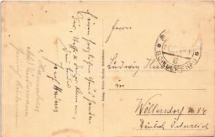 Sluknov, Schluckenau; Kaiser Josefstrasse, Schreibmaschinen, Amerikanische Büromöbel / street, shops