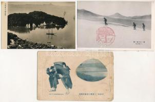 52 db főleg RÉGI japán képeslap vegyes minőségben: városok és motívumok / 52 mostly pre-1950 Japanes...