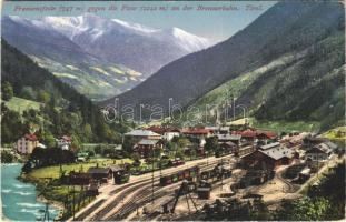 1915 Fortezza, Franzensfeste (Südtirol); gegen die Plose an der Brennerbahn / railway station, train, locomotive (EK)