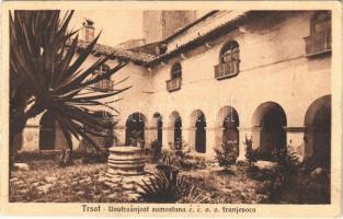1928 Fiume, Rijeka; Trsat. Unutrasnjost samostana franjevaca / Franciscan monastery (képeslapfüzetből / from postcard booklet) (Rb)
