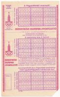 1979. Nemzetközi Olimpiai Sportlottó lottó szelvény, kitöltetlen T:I-