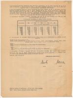 Budapest 1958. "Ötödik Békekölcsön" hivatalos sorsolási jegyzéke bélyegzéssel T:II-,III