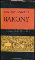 Vajkai Aurél: A Bakony néprajza. Bp., 1959, Gondolat, 176+4 p.+26 (fekete-fehér fotók) t. + 1 (kihajtható térkép) t. Kiadói félvászon-kötés, kiadói kissé szakadt papír védőborítóban. Megjelent 3200 példányban. Dienes István (1929-1995) régész, muzeológus possessori névbejegyzésével.