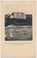 1909 Crikvenica, Cirkvenica; Therapia Palace Hotel, szanatórium és tengeri fürdő, csónakok. Van Dyck Nyomás / sanatorium and spa, bath, boats (EK)