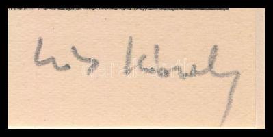 Kós Károly (1883-1977): Kúria, színes linómetszet, papír, utólagos jelzéssel, paszpartuban, 9×9 cm