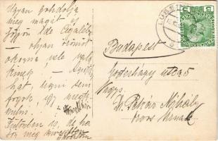 1909 Mali Losinj, Lussinpiccolo; Cigale / fürdőzők, strand, kávéház és büfé / beach, bathers, café a...