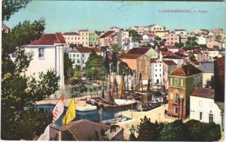 1917 Veli Losinj, Lussingrande; Porto / port, fishing boats (EK)