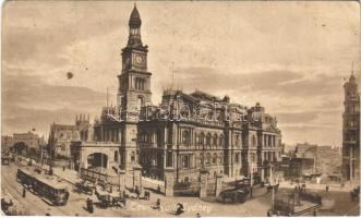 1913 Sydney, Town Hall, tram (cut)