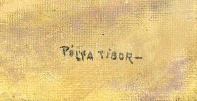 Pólya Tibor jelzéssel: Téli jelenet. Olaj, vászon. 70×90,5 cm