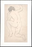 Kézdi-Kovács Elemér (1898-1976): Női hátakt. Ceruza, papír. jelzés nélkül. Proveniencia: a művész hagyatéka. Paszpartuban, 27,5×17 cm
