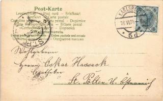 1904 Karlovy Vary, Karlsbad; Viele Grüsse! / Aristophot Art Nouveau greeting, night