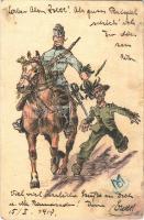 1917 Tábori Postai Levelezőlap / Feldpost / WWI Austro-Hungarian K.u.K. military field postcard + K.u.K. 1. Armeekommando (gyűrődés / crease)