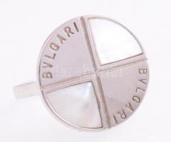 Ezüst(Ag) kerek gyűrű, Bulgari jelzéssel, méret: 54, bruttó: 3,98 g