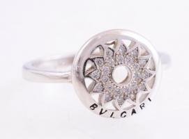 Ezüst(Ag) csillagos gyűrű, Bulgari jelzéssel, méret: 56, bruttó: 2,81 g