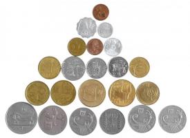 Izrael 21db vegyes fémpénz T:vegyes
Israel 21pcs of mixed coins C:mixed