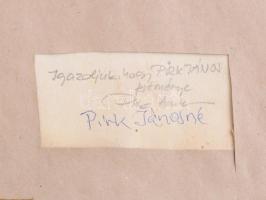 Pirk János (1903-1989): Virágcsendélet. Pasztell, papír, jelzés nélkül. Hátoldalán a család eredetis...