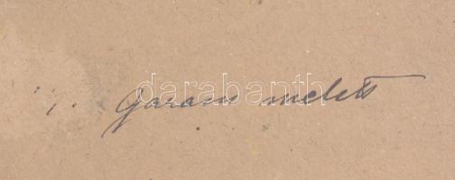 Deák Ébner Lajos (1850-1934): Garam mellett. Gouache, papír, kartonra kasírozva. Jelzett. Hátoldalán...