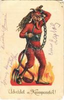 1926 Üdvözlet a Krampusstól! / Krampus art postcard (b)