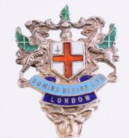 Ezüst(Ag) "London" díszkanál, jelzett, h:  11,6 cm, bruttó: 14,16 g