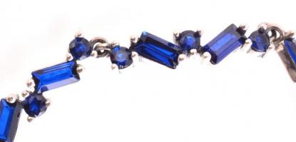 Ezüst(Ag) kék köves karkötő, állítható, Pandora jelzéssel, bruttó: 6,47 g