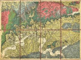 1891 Gaura és Galgó vidéke térképe, Hofmann Károly, 1:75.000, vászonra kasírozva, 39x52cm