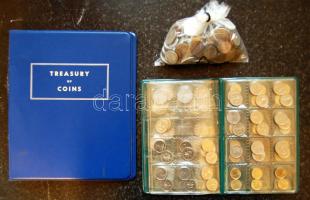 Vegyes magyar hagyaték tétel 1700-as évektől napjainkig, 52dkg + 1Ft 47x, 2Ft 31x kis albumban + 1db gyűrűs albumborító