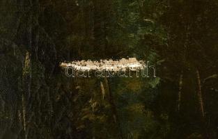 G. Delaputte (?) jelzéssel: Tehenek a vízparton. Olaj, vászon, sérült. Kissé kopott antik fa keretbe...