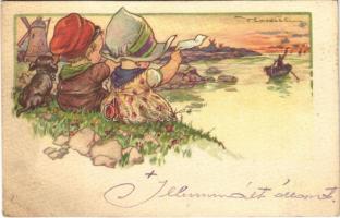 1923 Children art postcard. 496-3. s: Castelli (fl)