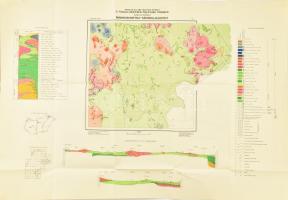 1971-1977 A Tokaji-hegység földtani térképe (Makkoshotyka-Sátoraljaújhely, Erdőbénye, Nyiri), 3 db, ...