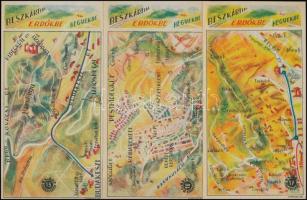 cca 1940 Beszkárttal erdőkbe, hegyekbe Budai hegyek 3 db számolócédula, reklám.