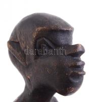 Afrikai erotikus szobor. Faragott fa, kopással. 17 cm