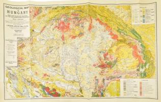 Geological map of Hungary, 1:900000, az 1922-es térkép modern reprintje, 75,5x114 cm