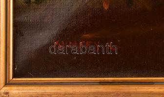 Kunffy L jelzéssel: Hazafelé. Olaj, vászon. Fa keretben. 60x80 cm