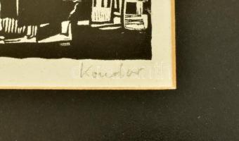 Kondor jelzéssel: Alakok. Fametszet, papír, üvegezett fa keretben, 13,5×11 cm