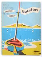 1973 Balaton térkép, Bp., Cartographia, kétoldalas, 96x33 cm