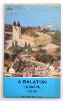 1986 Balaton térkép, Bp., Cartographia, 1:40.000, 72x218 cm