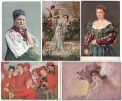 197 db RÉGI motívum képeslap jó állapotban: művész / 197 pre-1945 motive postcards in good condition...