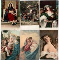 58 db RÉGI motívum képeslap jobb állapotban: Stengel művész litho lapok, 22 erotikus / 58 pre-1945 m...