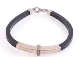 Kaucsuk karkötő ezüst(Ag) elemekkel, jelzett, bruttó: 7,44 g