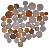 50db-os, főleg arab érmékből álló tétel fémdobozban T:vegyes 50pcs, mostly Arabic coin lot in a metal box C:mixed