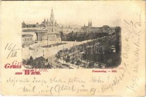 Wien, Vienna, Bécs; Franzensring / street view, tram (Rb)