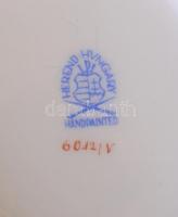 Herendi Viktória mintás rózsás bonbonniere, kézzel festett, jelzett, hibátlan, 10x14x9,5 cm