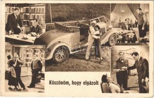 1935 Köszönöm, hogy elgázolt! Ózdi Olvasó-Egylet Mozi reklámlapja / Hungarian cinema advertisement card (EK)