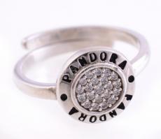 Ezüst(Ag) gyűrű, állítható méret, Pandora jelzéssel, bruttó: 3,38 g