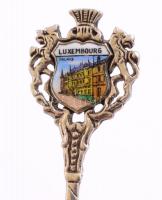 Ezüst(Ag) "Luxemburg" díszkanál, jelzett, h: 11 cm, bruttó: 12 g