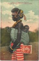 1916 Femme Malinké avec la coiffure foulah / African folklore, Mandinka woman with Foulah hairstyle. TCV card